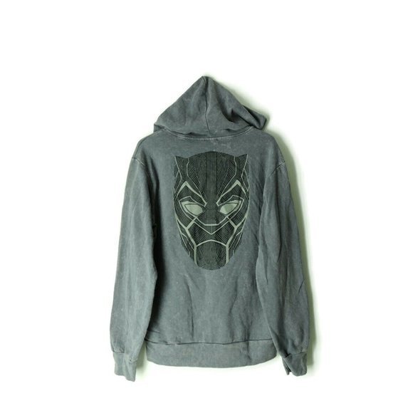 Marvel Black Panther men's hoodie full zip sweatshirt gray graphic print - Picture 3 of 10